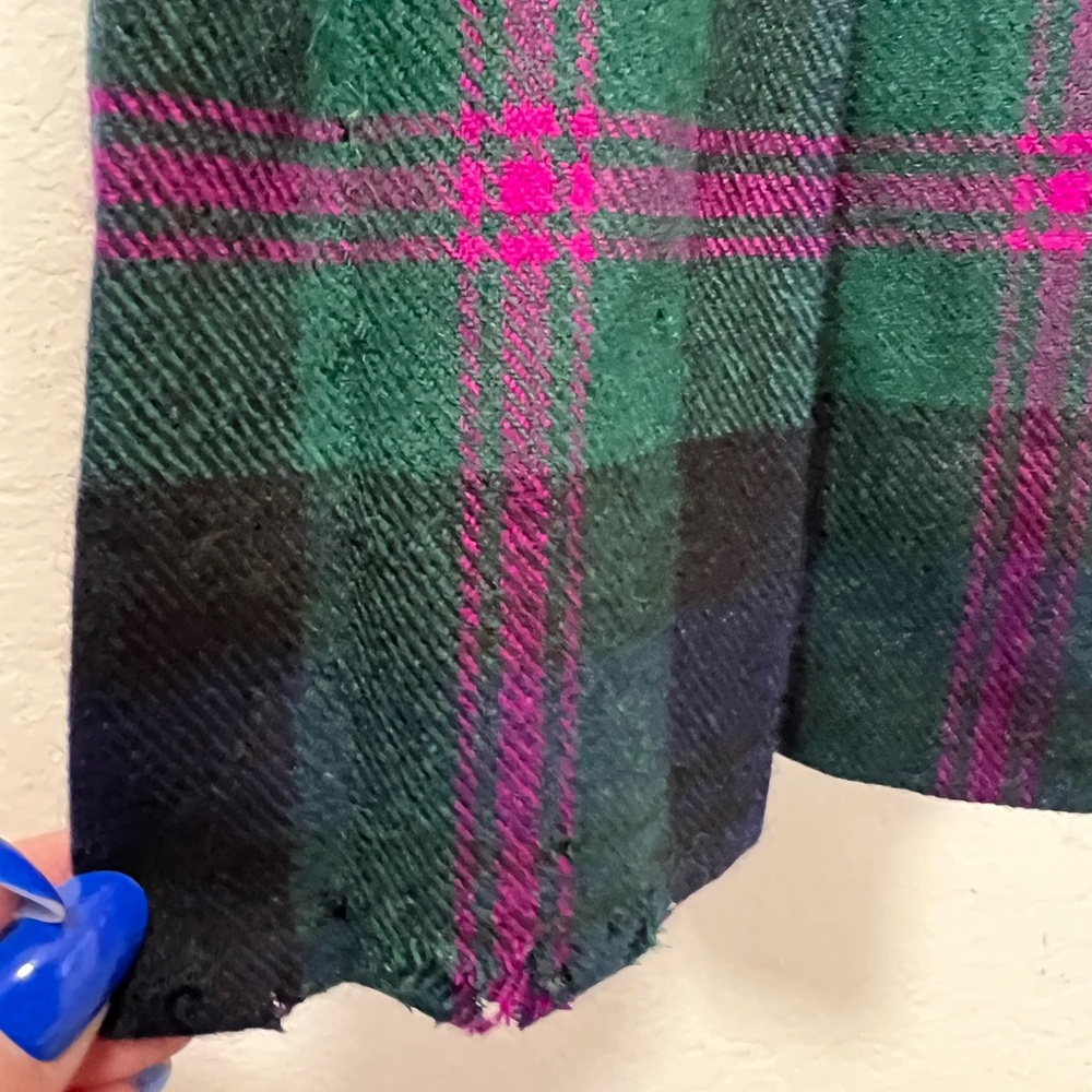 Vintage Scottish Wool Tartan Wrap Kilt Plaid Maxi Skirt with Buckle Detail - Picture 6 of 16